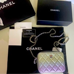 2021 NEW Chanel Iridescent Multicolor Small Camera Vanity Case Crossbody Bag